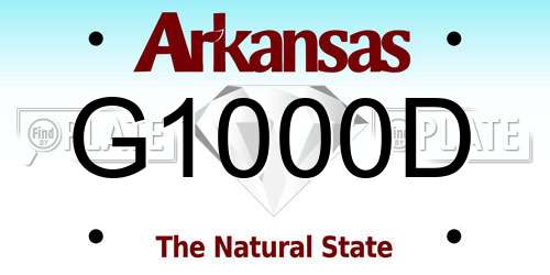 G1000D Arkansas License Plate