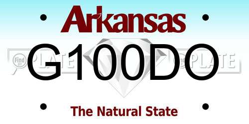 G100DO Arkansas License Plate