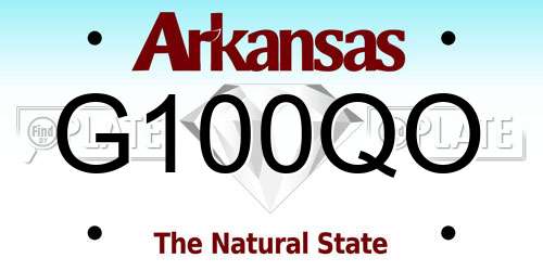 G100QO Arkansas License Plate