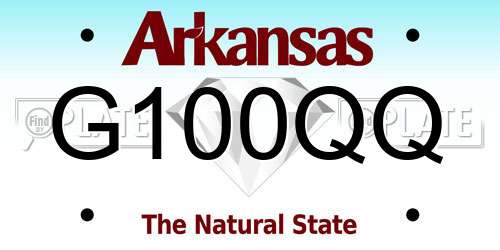 G100QQ Arkansas License Plate