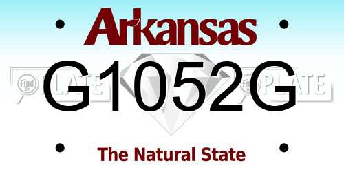 G1052G Arkansas License Plate