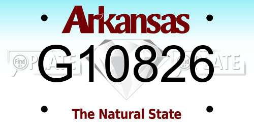 G10826 Arkansas License Plate