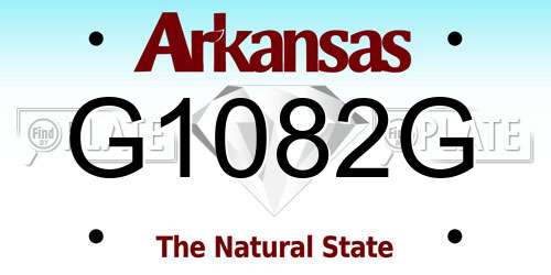 G1082G Arkansas License Plate