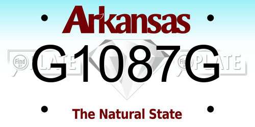 G1087G Arkansas License Plate