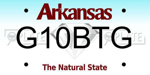 G10BTG Arkansas License Plate