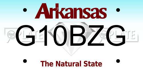 G10BZG Arkansas License Plate