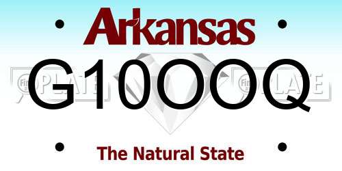 G10OOQ Arkansas License Plate