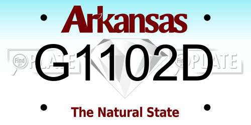 G1102D Arkansas License Plate