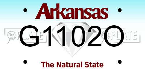 G1102O Arkansas License Plate