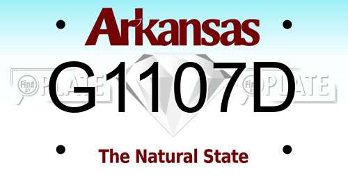G1107D Arkansas License Plate