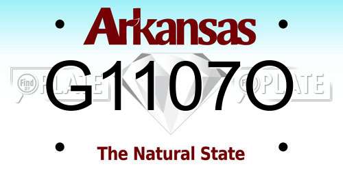 G1107O Arkansas License Plate