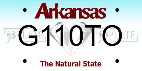 G110TO Arkansas License Plate