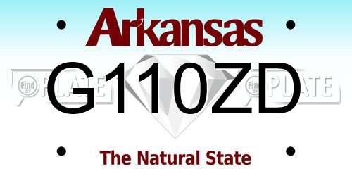 G110ZD Arkansas License Plate