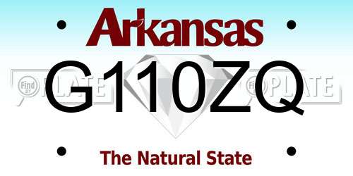 G110ZQ Arkansas License Plate