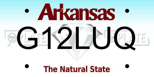 G12LUQ Arkansas License Plate