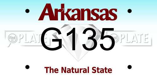 G135 Arkansas License Plate