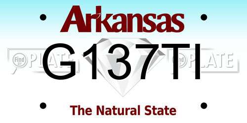 G137TI Arkansas License Plate