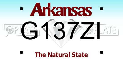 G137ZI Arkansas License Plate