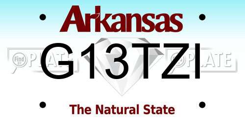 G13TZI Arkansas License Plate