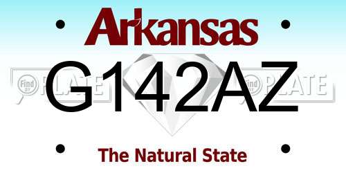 G142AZ Arkansas License Plate