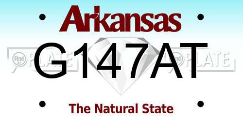 G147AT Arkansas License Plate