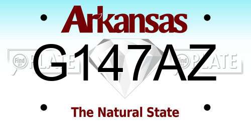 G147AZ Arkansas License Plate