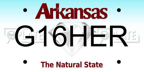 G16HER Arkansas License Plate