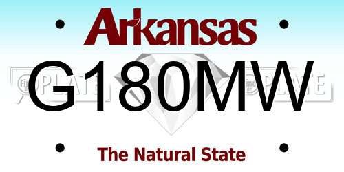 G180MW Arkansas License Plate