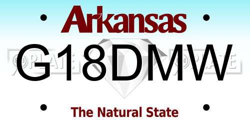 G18DMW Arkansas License Plate