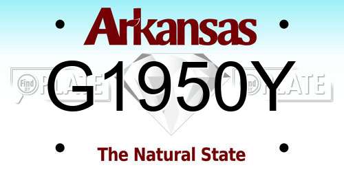 G1950Y Arkansas License Plate