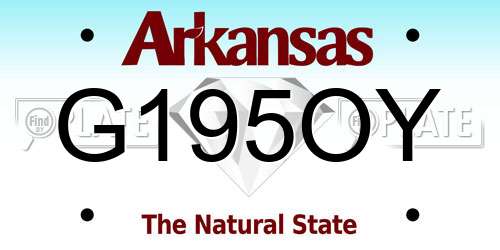 G195OY Arkansas License Plate