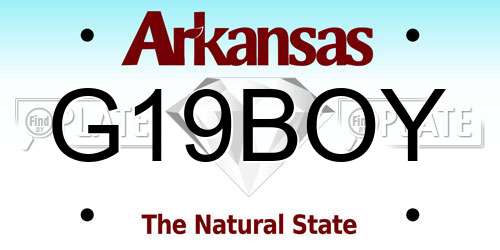 G19BOY Arkansas License Plate