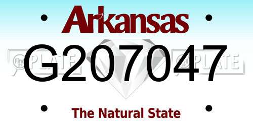 G207047 Arkansas License Plate