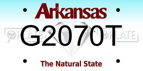 G2070T Arkansas License Plate