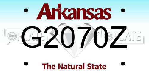 G2070Z Arkansas License Plate