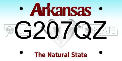 G207QZ Arkansas License Plate