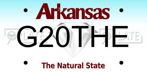 G20THE Arkansas License Plate