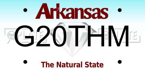 G20THM Arkansas License Plate