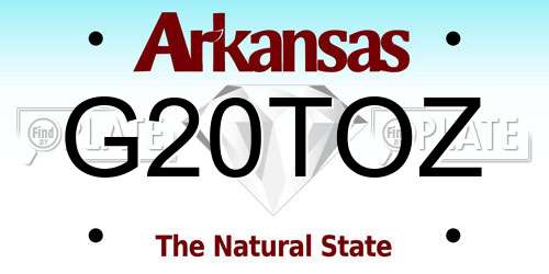 G20TOZ Arkansas License Plate