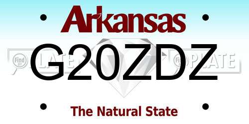 G20ZDZ Arkansas License Plate