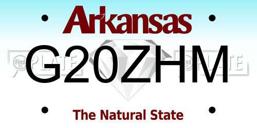 G20ZHM Arkansas License Plate