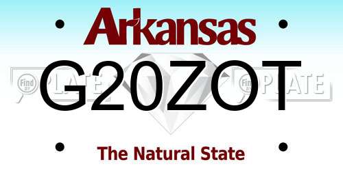 G20ZOT Arkansas License Plate