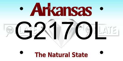 G217OL Arkansas License Plate