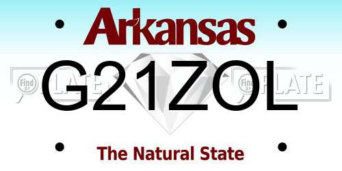 G21ZOL Arkansas License Plate
