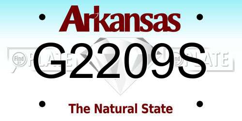G2209S Arkansas License Plate