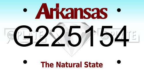 G225154 Arkansas License Plate