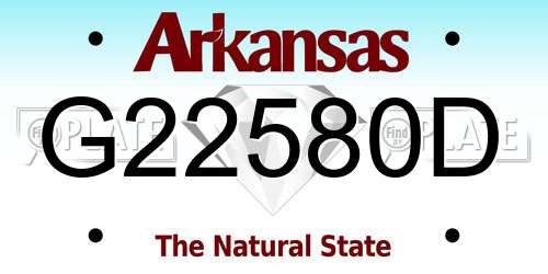 G22580D Arkansas License Plate
