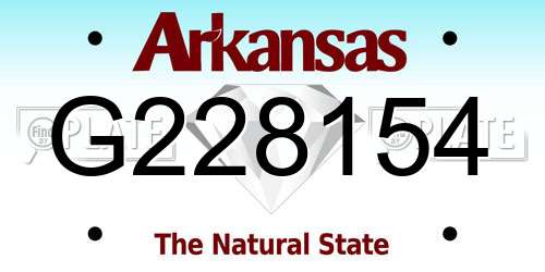 G228154 Arkansas License Plate