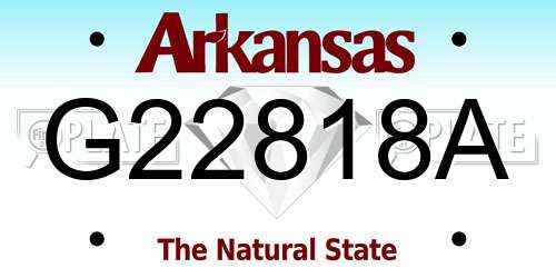 G22818A Arkansas License Plate