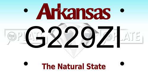 G229ZI Arkansas License Plate